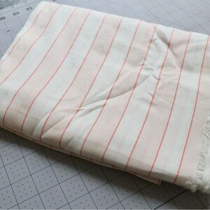 “Creamsicle” stripe cotton shirting fabric, 3 yards paid
